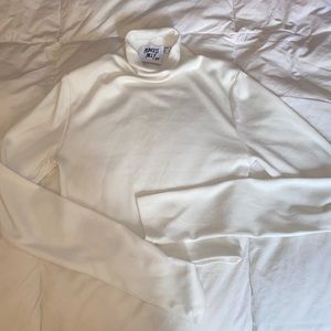 Princess Polly white long sleeve cropped turtle neck